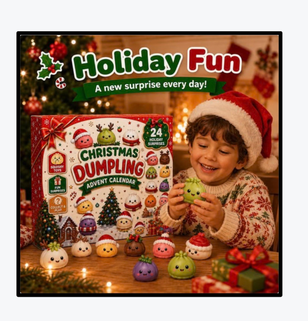 Christmas dumpling advent calendar holiday gift scene